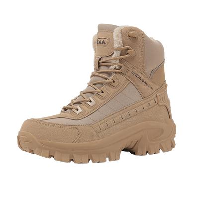 Invierno más algodón cálido felpa moda hombre Botas de hombre Montañismo Combate 46 Botas del desierto Zapatos para caminar Botas casuales