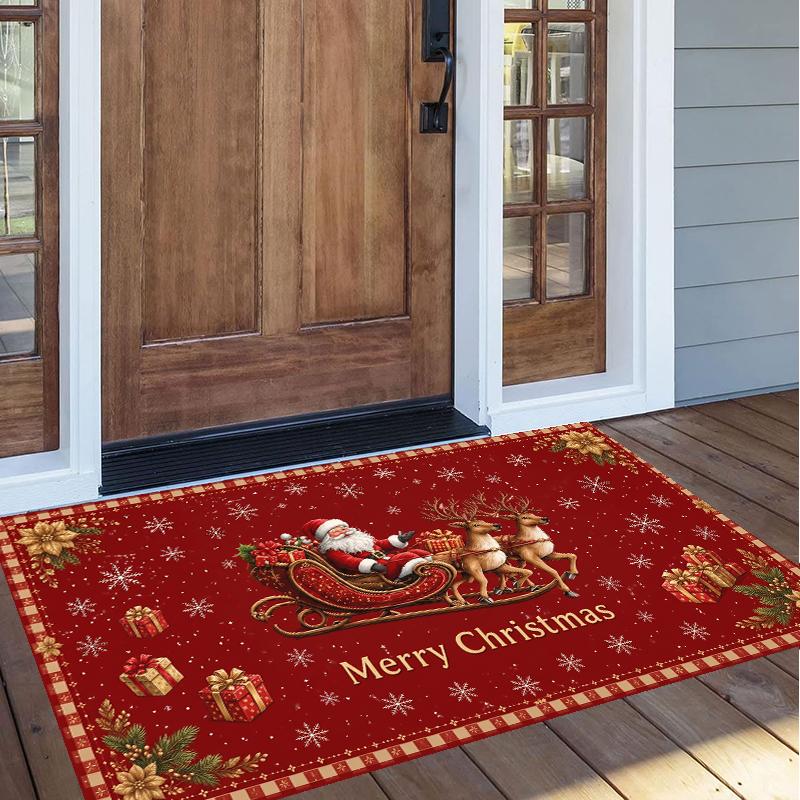 Christmas Pattern Square Area Rug Comfort Indoor Floor Carpet For Home Holiday Gift