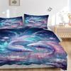 3pcs Fantasy Fish Artwork Bedding Set - 1 Duvet Cover + 2 Pillowcases(Core Not Included), Machine Washable Polyester, All-Season Comfort, Be