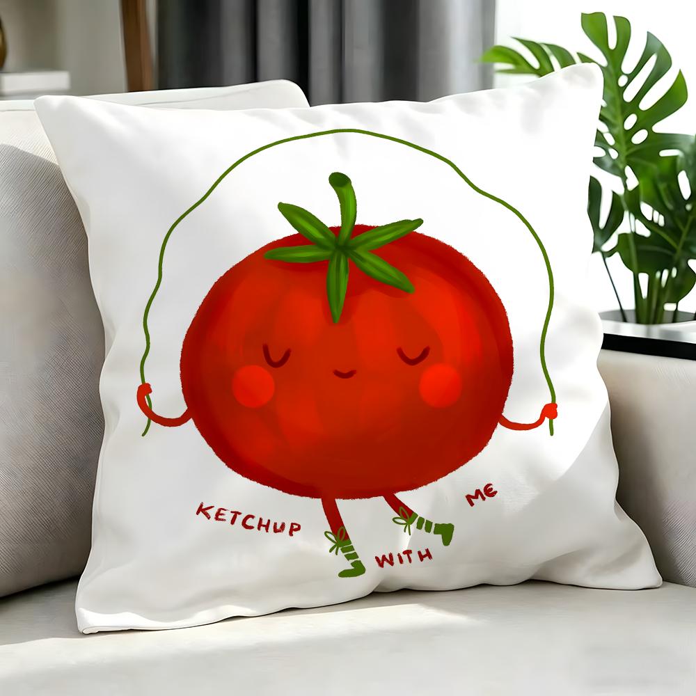CCute Anthropomorphic Tomato Cherry Cushion Cover Cushion Cover Set Pcs X X X Pillowcase Decorative Sofa Home Decor