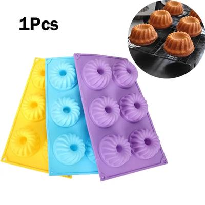 Silicone Pumpkin Muffin Cake Mold  6 Cavities Non-Stick Doughnut Mold Home Pudding Chocolate Dessert DIY Baking Tool Accessories