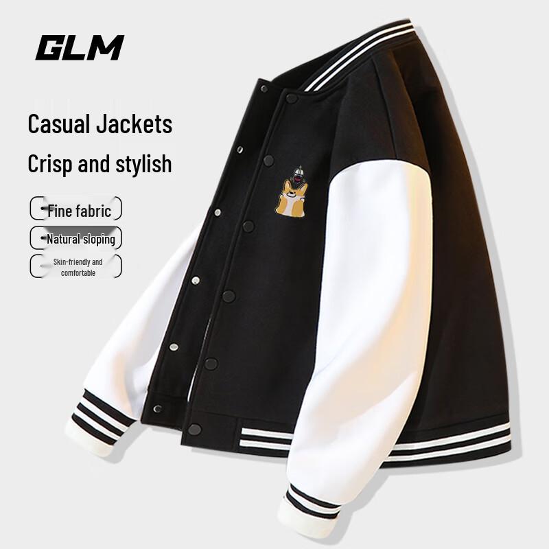 

GLM Men s Casual Colorblock Baseball Jacket L