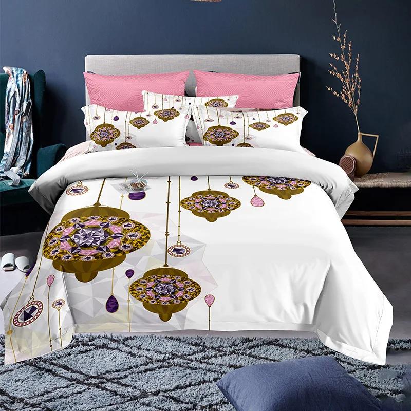Ramadan Duvet Cover King Queen Religious Themed Quilt Cover Muslim Believer Polyester Bedding Set Pillowcases Brownish Yellow