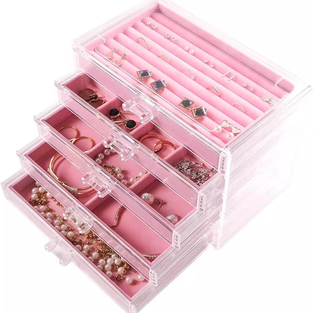 Wielopoziomowe pudełko na biżuterię na kolczyki i małe przedmioty - Przechowywanie i organizacja w domu