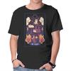 Unisex Crew Neck T-Shirt The Tower Cat Tarot Graphic Short Sleeve Casual Tee