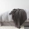 Nordic Knitted Throw Blanket - Grey & Khaki Sofa Blanket with Tassels, 110x160/200cm, Air Condition & Travel Blanket