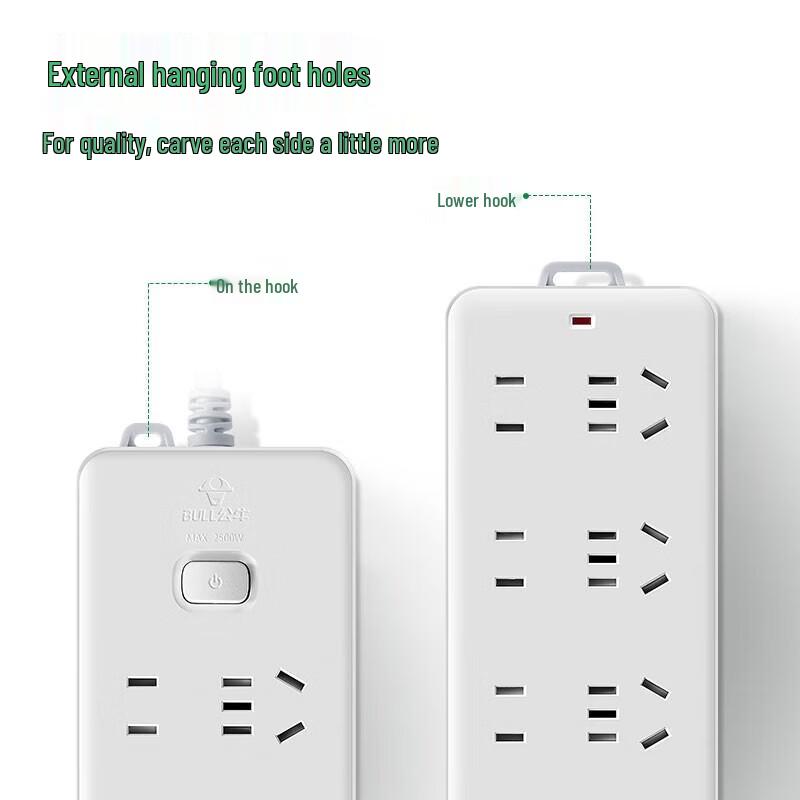 BULL New National Standard 8-Outlet Power Strip CN plug (adapter included)