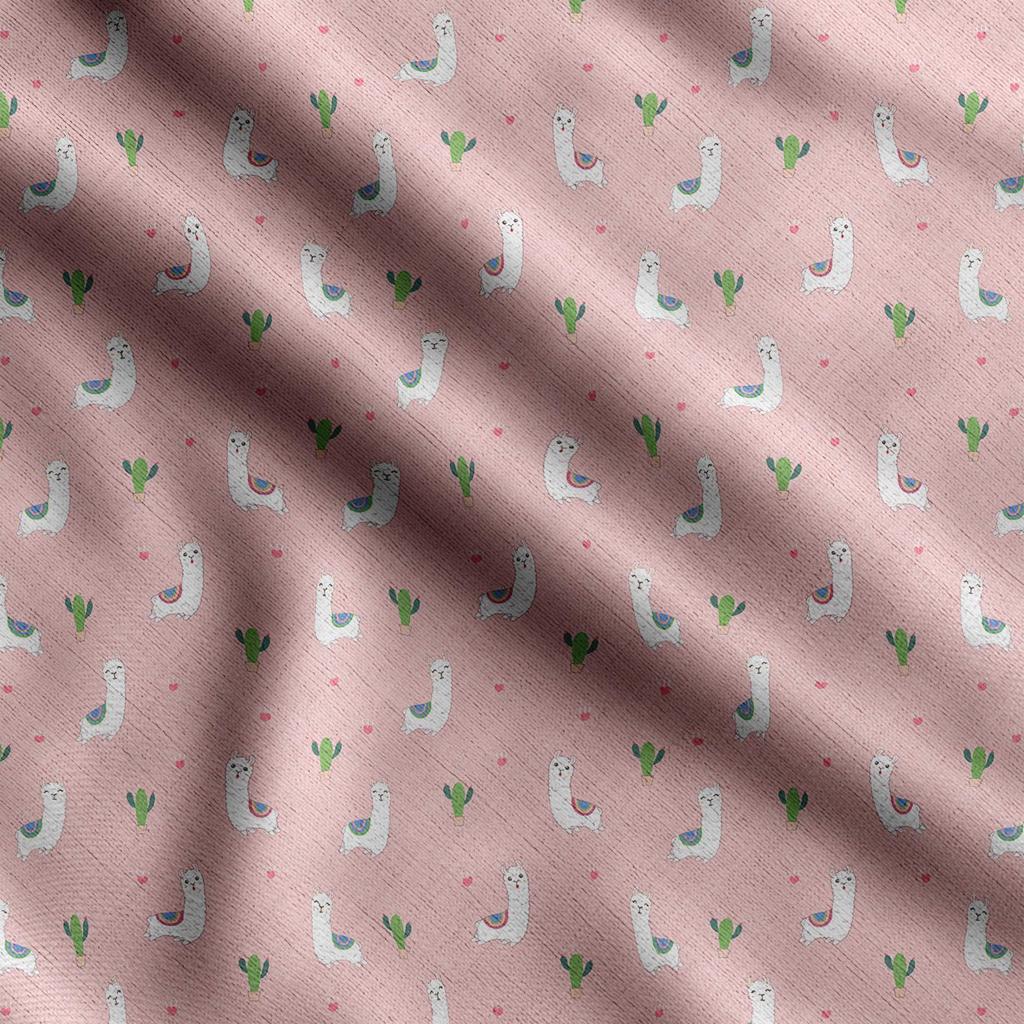 Soimoi Llama Alpaca Print,  Cotton Cambric, Quilting Fabric Sold by The Yard 42 Inch Wide, Medium Weight Cotton Fabric, Sewing  Supplies,