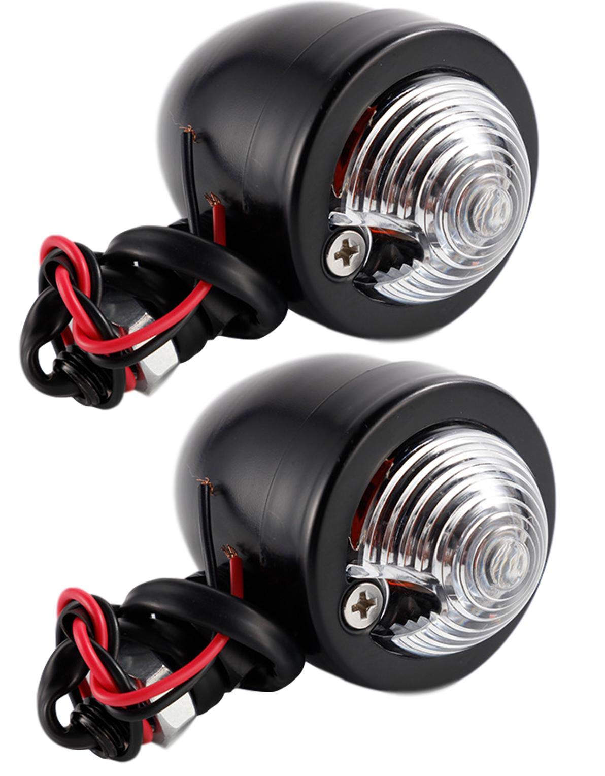 

Mallow Sam Motorcycle American Bullet Type Bullet Turn Signal Harley 12V Set of 2 Black Black