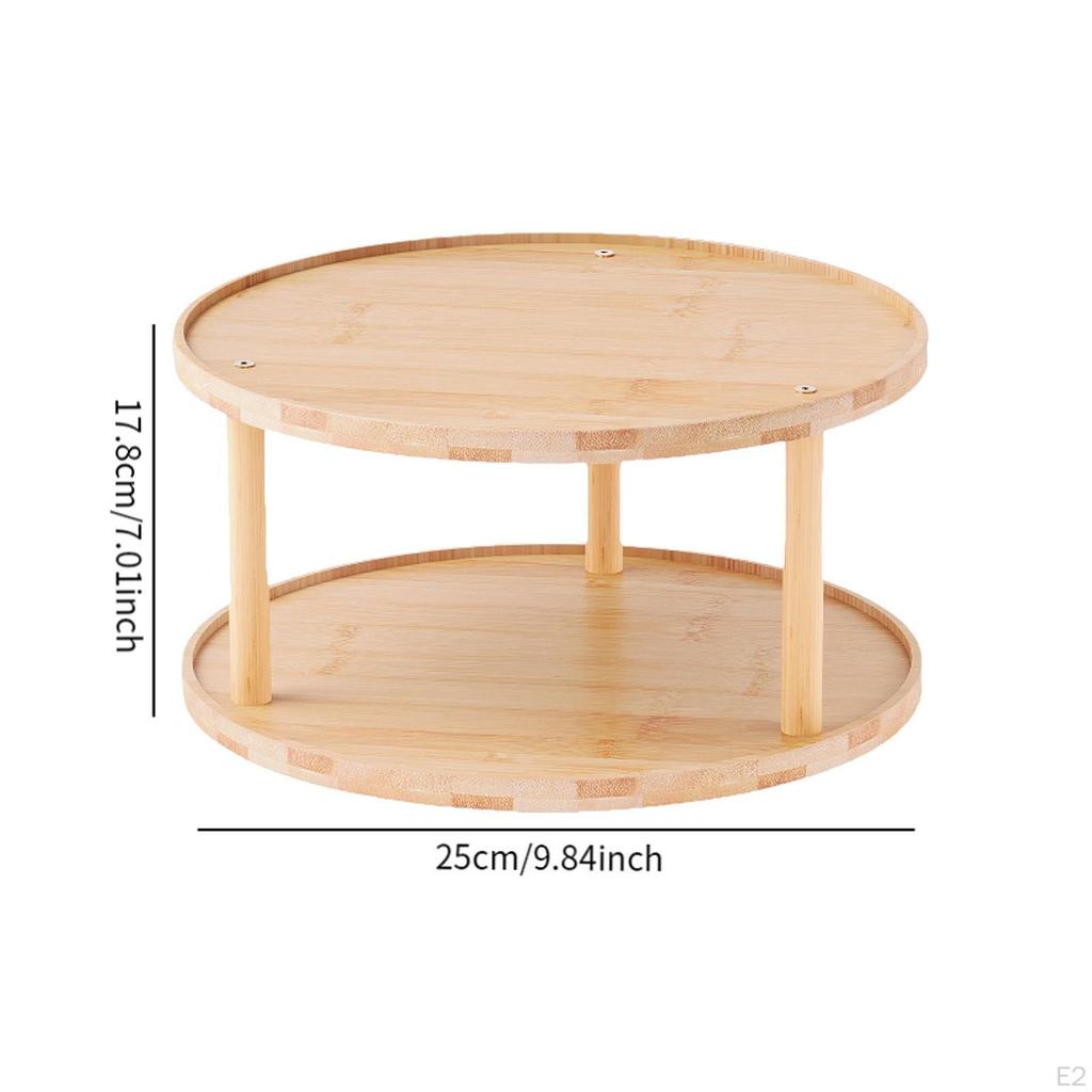 Organizer Seasoning Rack Cosmetic Storage Rotatable 2 Tier Makeup Tray Turntable Condiments