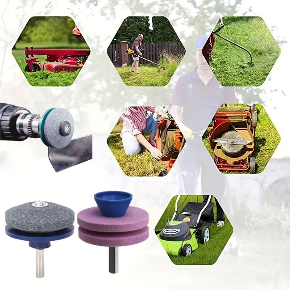 Quick Install Lawn Mower Edge Sharpener Double-layer Grinding Wheel  Electric Drill