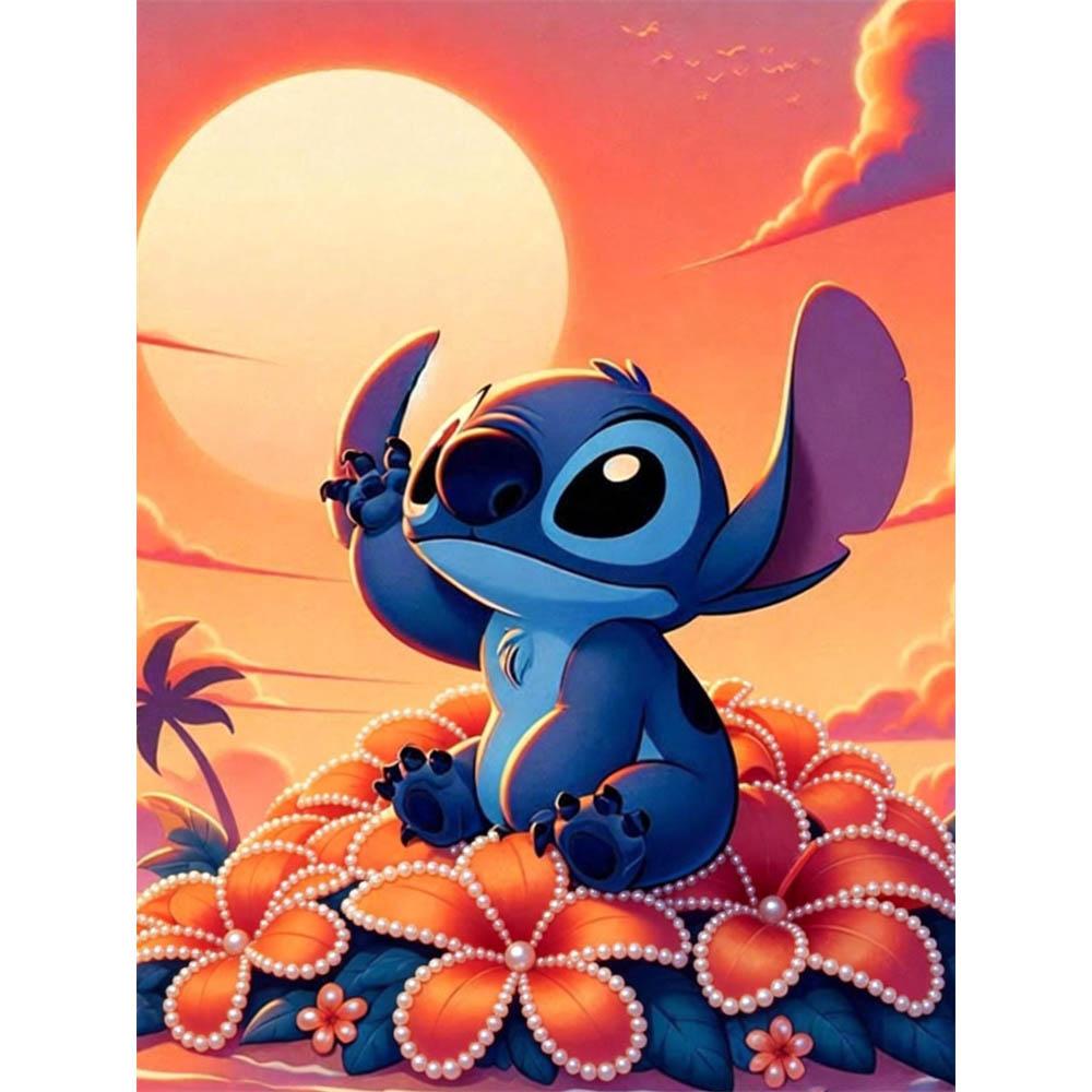

Disney Pearl Painting Stitch Pearl Sunset Flower Sea Healing Creative Art 5D Exquisite Landscape Sparkling CraftHome Wall Decoration DIY Handmade Gift 35x45cm