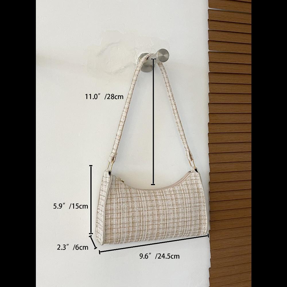 Colorblock Plaid Pattern Bag Handbag, Shoulder Bag Minimalist, Casual Lightweight, Portable For Women Girl Gift Bag, Work, Business