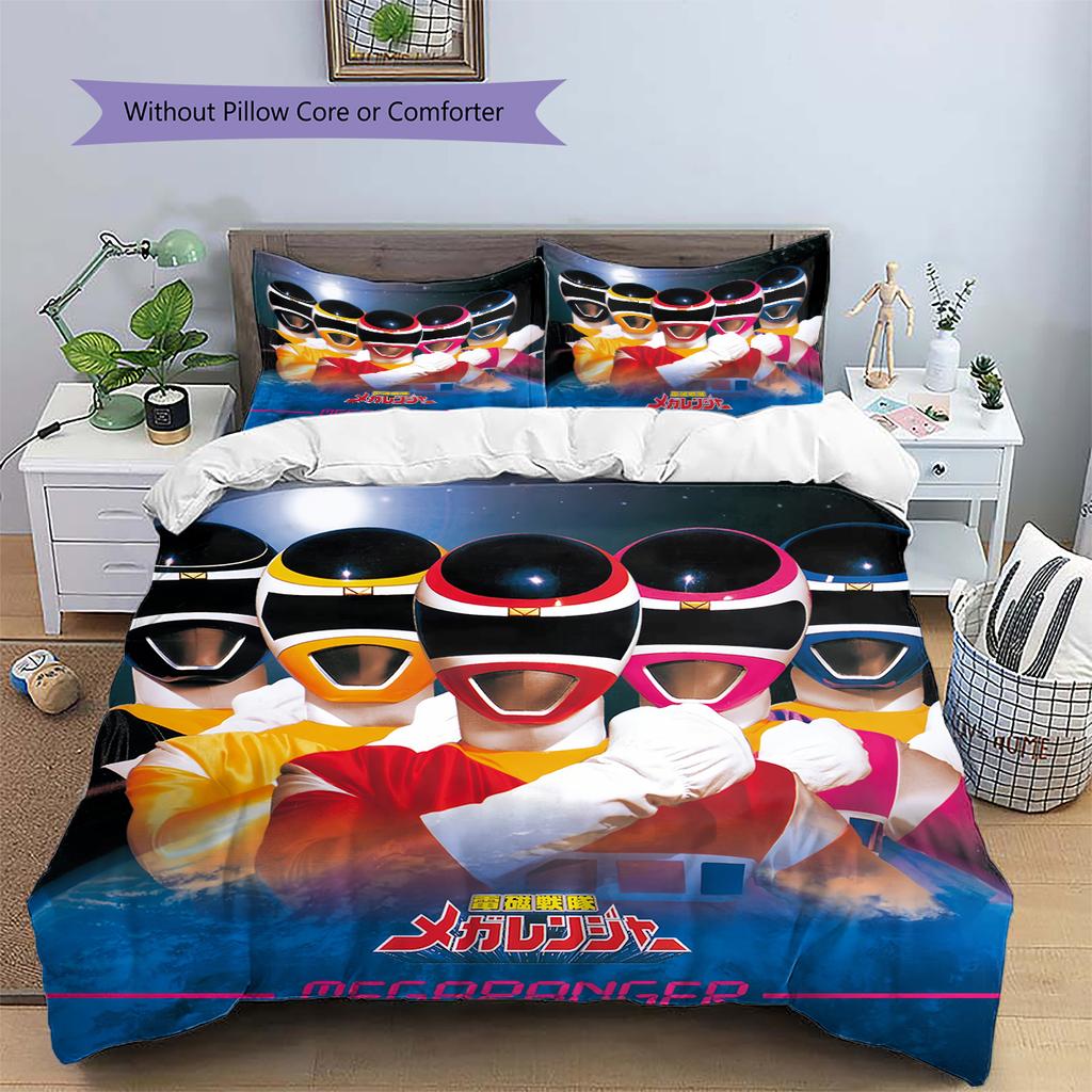 Super Sentai Hero Squad Bedding Set Duvet Cover Pillowcase No Filler, Soft Home Bedroom Decor, Perfect Gift for Fans.chl