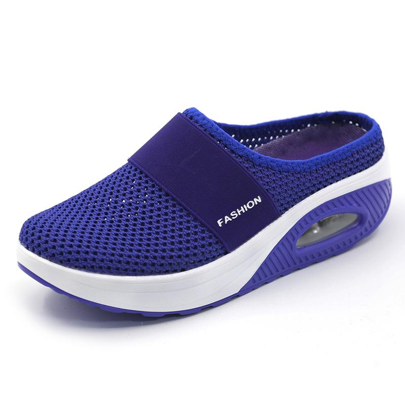 

Women Walking Shoes Breathable Casual Mesh Slip Walking Shoes For Outdoor Indoor slip on shoes ladies shoes 43 темно-синього кольору