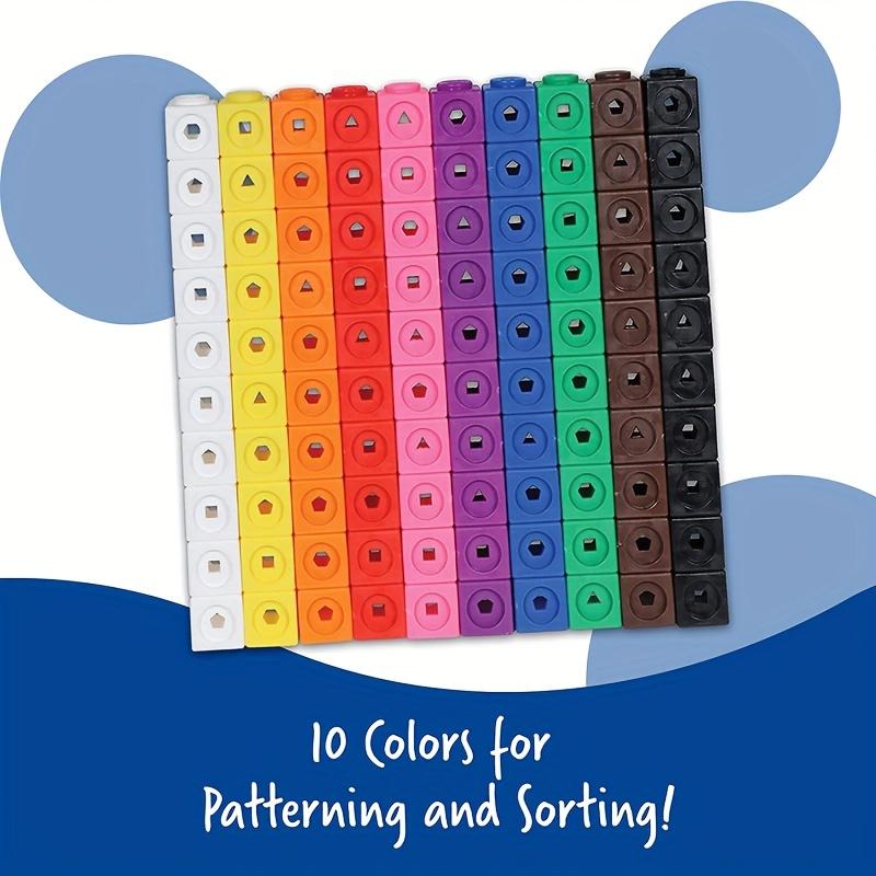 100Pcs Math Linking Cubes Snap Connecting Blocks Educational Early Learning Toy