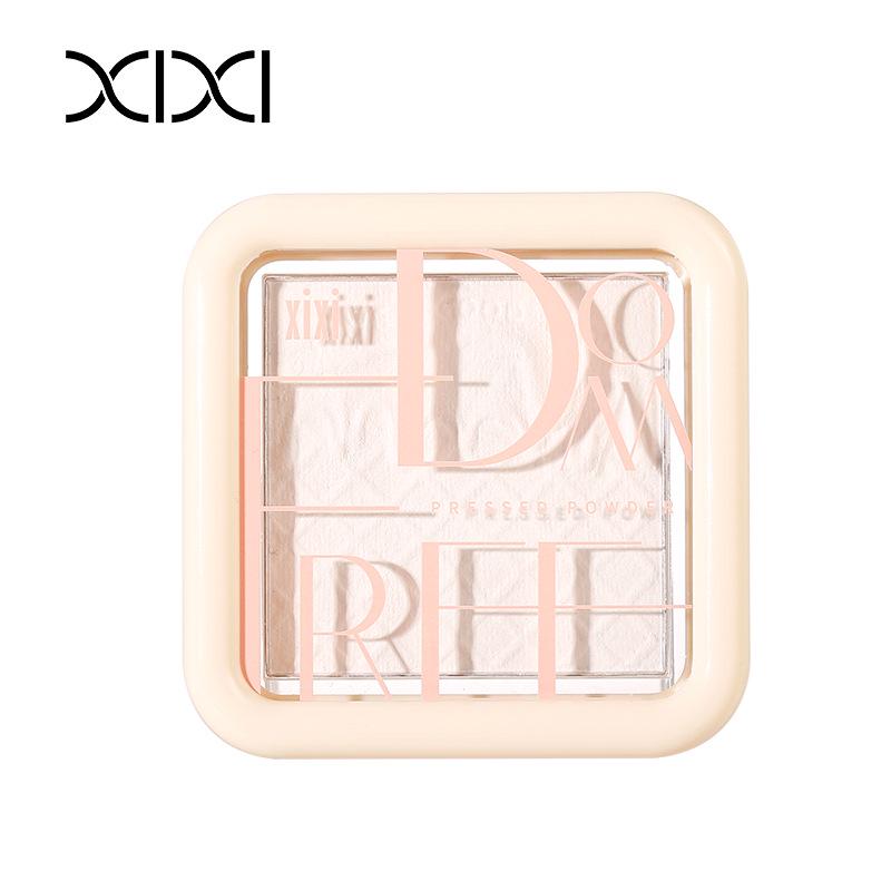 Xixi Chun Fu Glutinous Setting Powder Foundation - Natural, Lightweight, Oil-Control, Daily Touch-Up with Puff