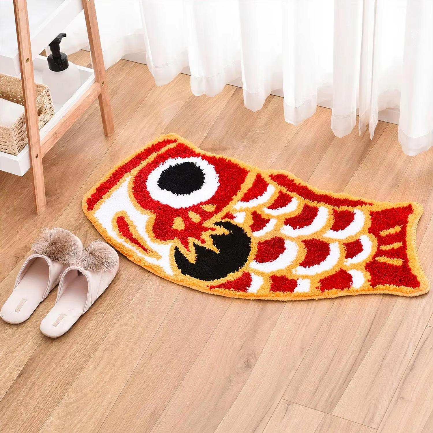

VIKAMA Auspicious Carp Carpet Special Creative Floor Mat Doormat Good Luck Carpet Living Room Carpet Rug For Bedroom Home Decora 40X60CM (1.3X2FT