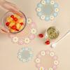 Floral Heat Insulation Mat, Waterproof Silicone Trivet for Table, Oil Resistant Round Pot Holder, Non Slip Coaster for Hot Dishes