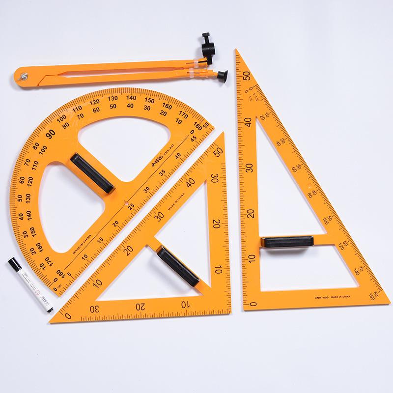 Multifunctional Teaching Ruler and Compass Set: Five-Piece Art Stationery Kit