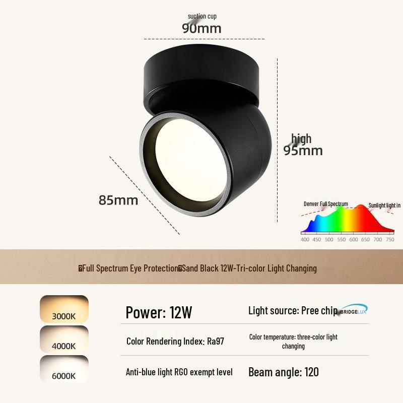 Adjustable Rotatable Surface-Mounted Downlight for Living Room, Aisle, Entrance, Bedroom - No Main Light Required