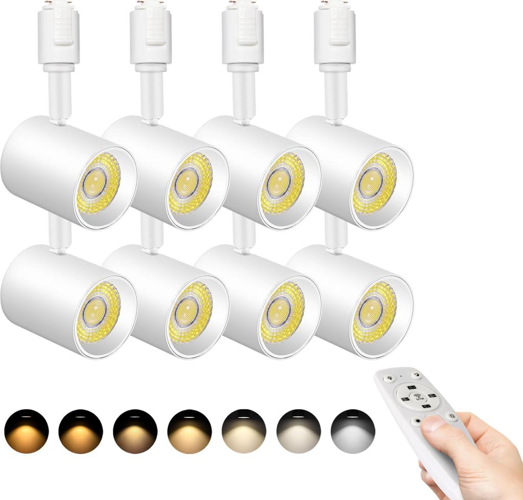 TuyuBEE Stepless Dimmable and Color-Adjustable Duct Rail Spotlight with Remote Control, 10W Integrated LED Light (85W Equivalent), Bright Rail Light,