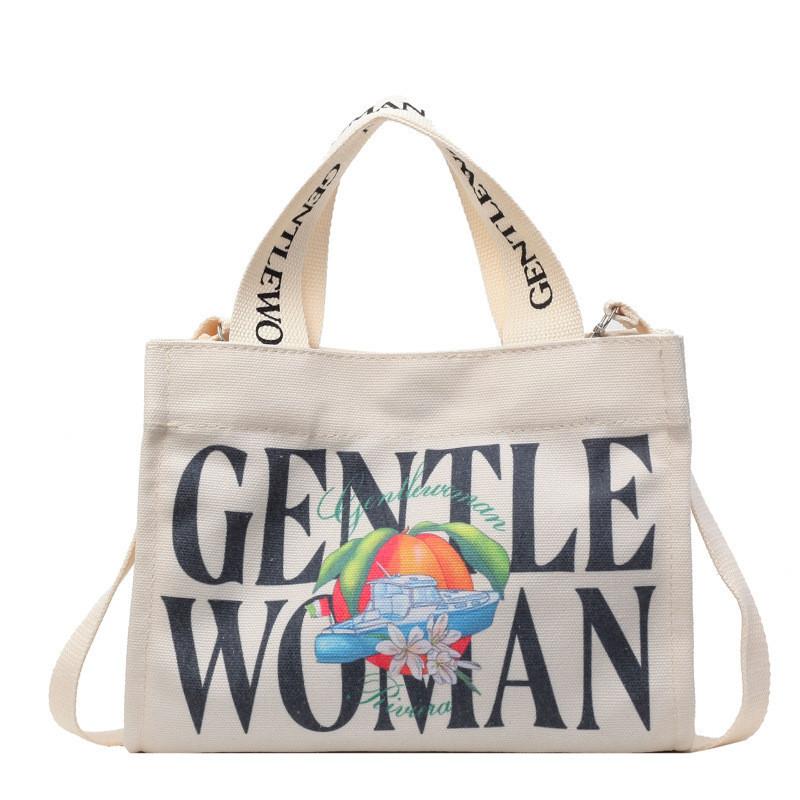 Fashionable Canvas Tote Bag Single Shoulder Bag For Women Gentle Woman Style StyleE