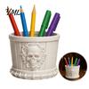 Cool Desk Gadgets Gothic Skull Pen Holder, 3D Printed PLA Stationery Organizer, Pencil Cup Halloween Theme Container for Makeup Brushes And