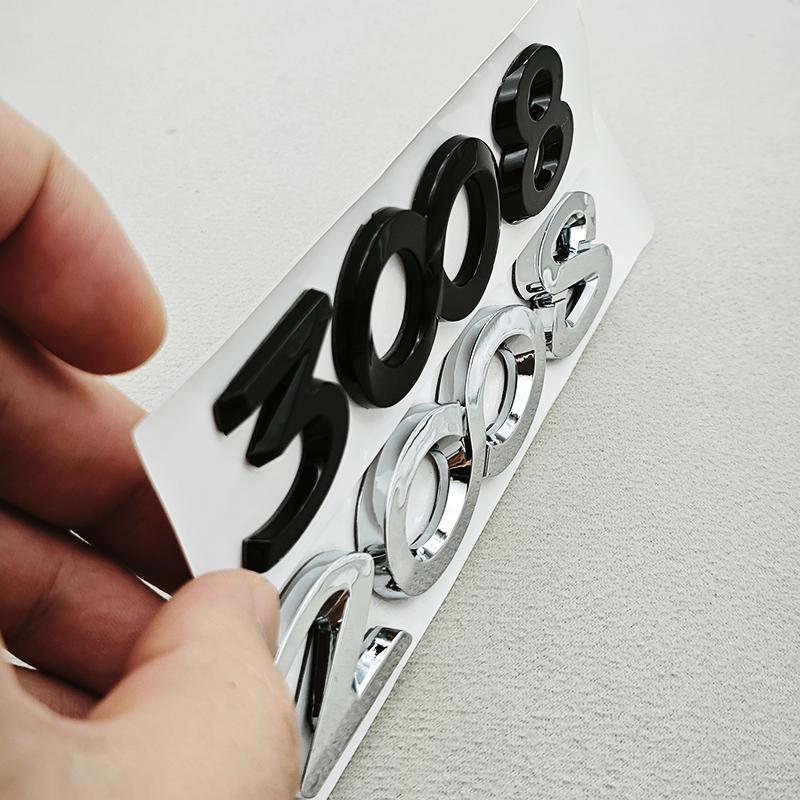 Older 3D ABS Car Letters Logo 2008 3008 Rear Trunk Badge For Peugeot 2008 3008 Sticker Emblem Replace Exterior AccessoriesI