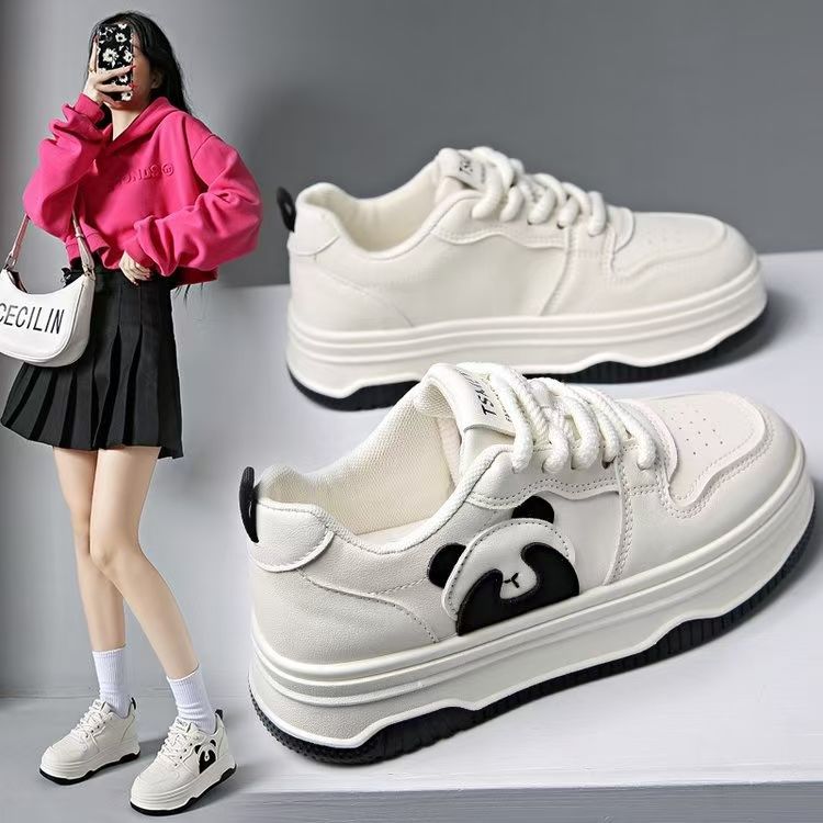 Internet celebrity white shoes women's summer panda bread shoes versatile foreign style casual sports shoes