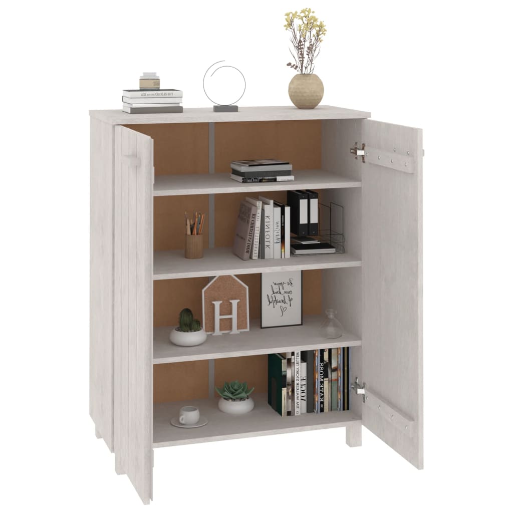 vidaXL Schuhschrank HAMAR Weiß 85x40x108 cm Massivholz Kiefer