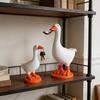 Magnetic Goose Key Holder Cute Resin Goose Figurine with Strong Magnet Beak Funny Animal Desk Ornament for Home Office Table Decor
