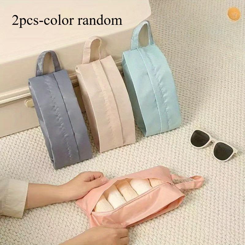 Portable Travel Makeup Pouch, Storage Bags for Underwear And Socks, Available in Beige, Gray, Pink, and Blue, Perfect for Travel