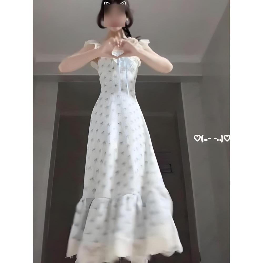 Summer Is Not Too Late, Summer Beautiful Floral Dress Women's Summer New Suspender Dress