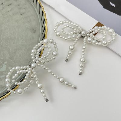 Imitation Pearl Bow Pin Pants Ankle Chain For Women Jeans Jewelry Trouser Leg Decorative Clothing Accessories