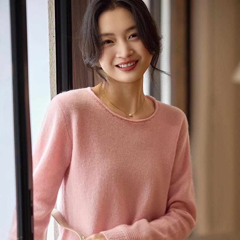 Women's Cashmere Sweater Qinghe Cashmere 30% Cashmere 70% Wool Autumn and Winter Pullover Warm and Fashionable