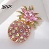 Tropical Fruit Pin Women Brooch Dazzling Rhinestones Inlaid 3D Pineapple
