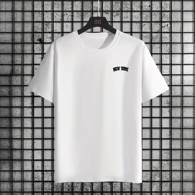 2025 Newest Mens Tshirt Summer Spring High Quality 100 Cotton Pure Color Tees Urban Casual Fashion Oneck Top Mens Clothes