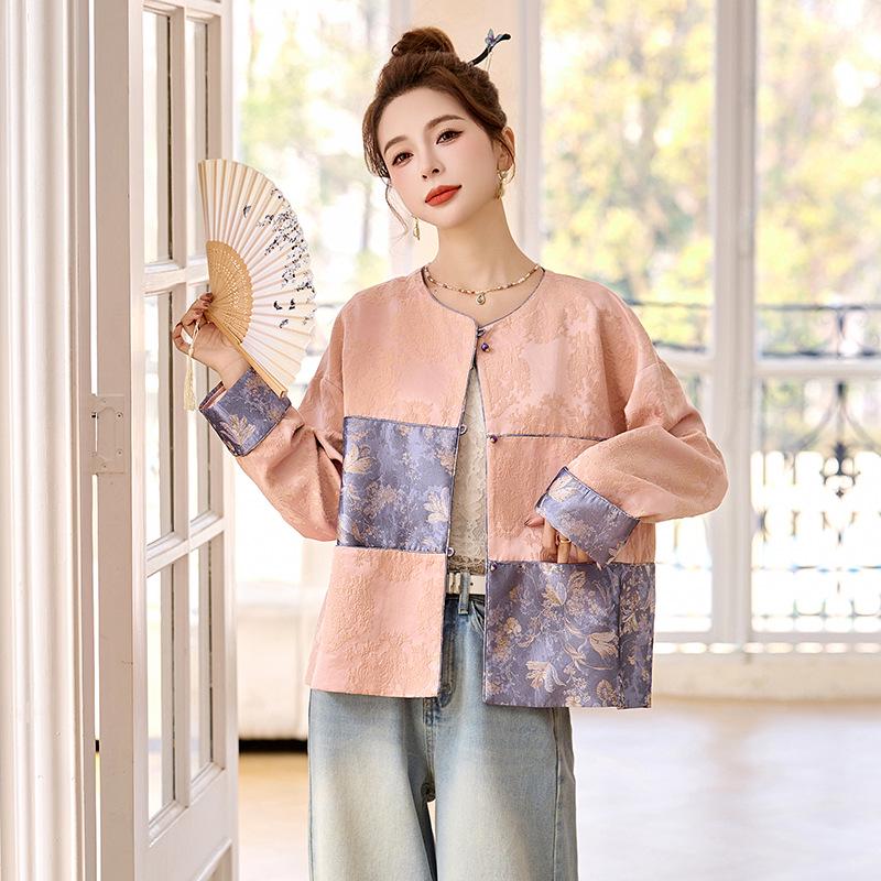 

Spring 2025 Chinese-Style Jacquard Cardigan Top 90-110 jin