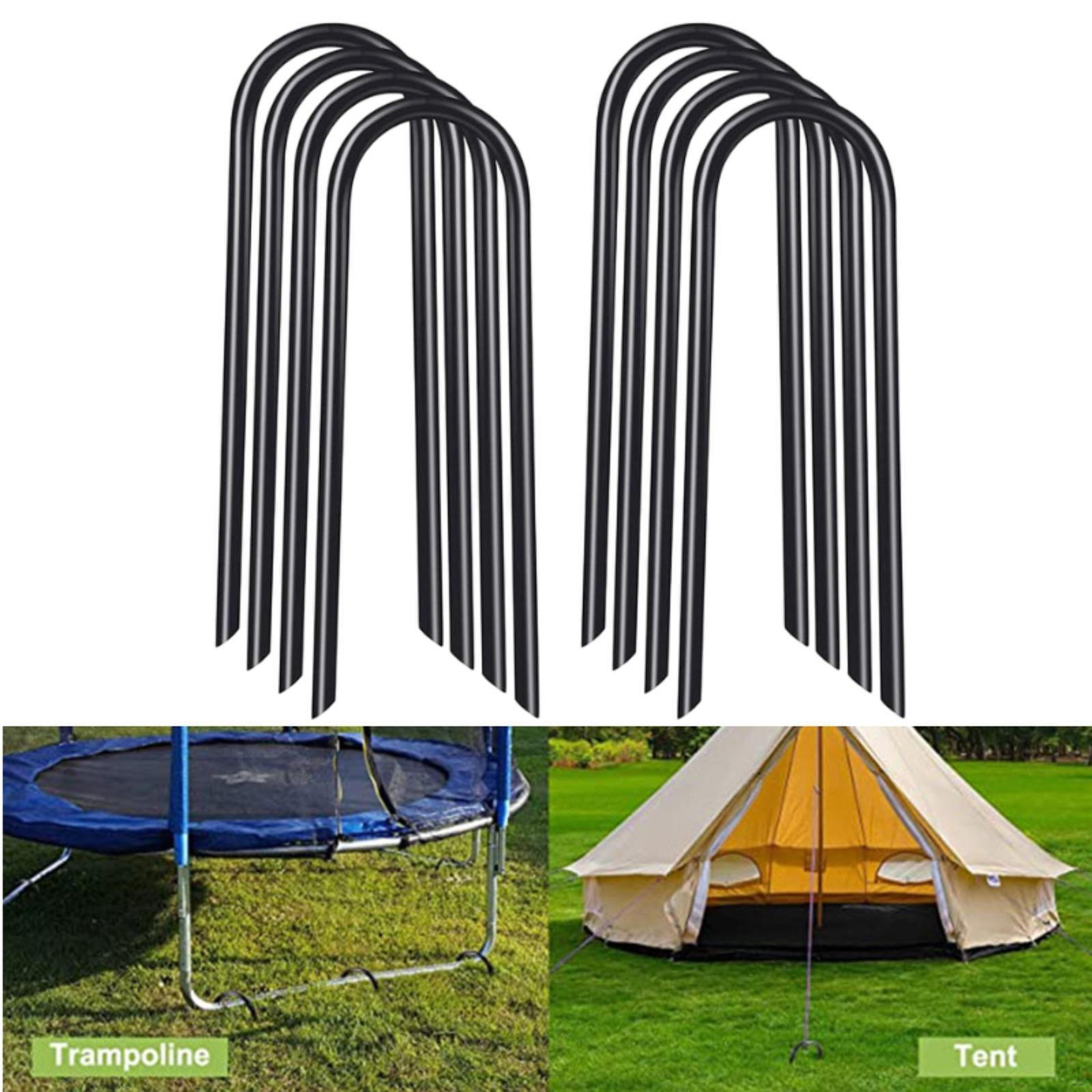 

8 шт. батутные колышки прочные грунтовые анкеры для футбольных ворот палатка качели чёрный