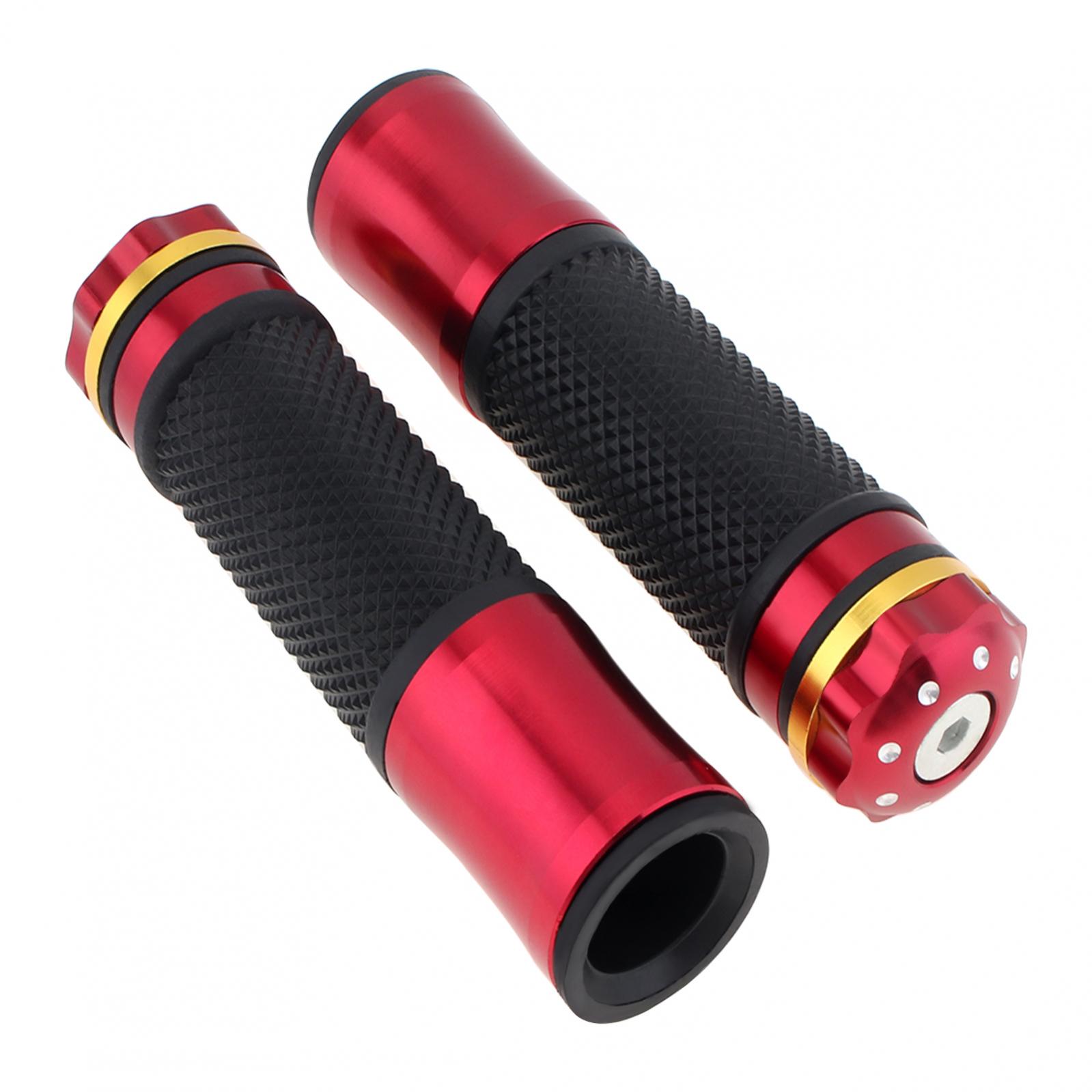 

22 мм 7/8 дюймов ручка для руля мотоцикла, ручки для мотоцикла с ЧПУ для мотоцикла, скутера, Chopper, Cafe Racer красный