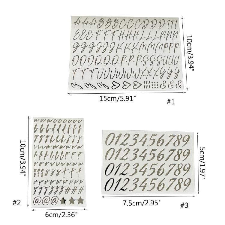 Coppers Gold Color 1.5cm Alphabets Number Stickers Mini-Glitter Letter Stickers umbers UV Epoxy Resin Fillings