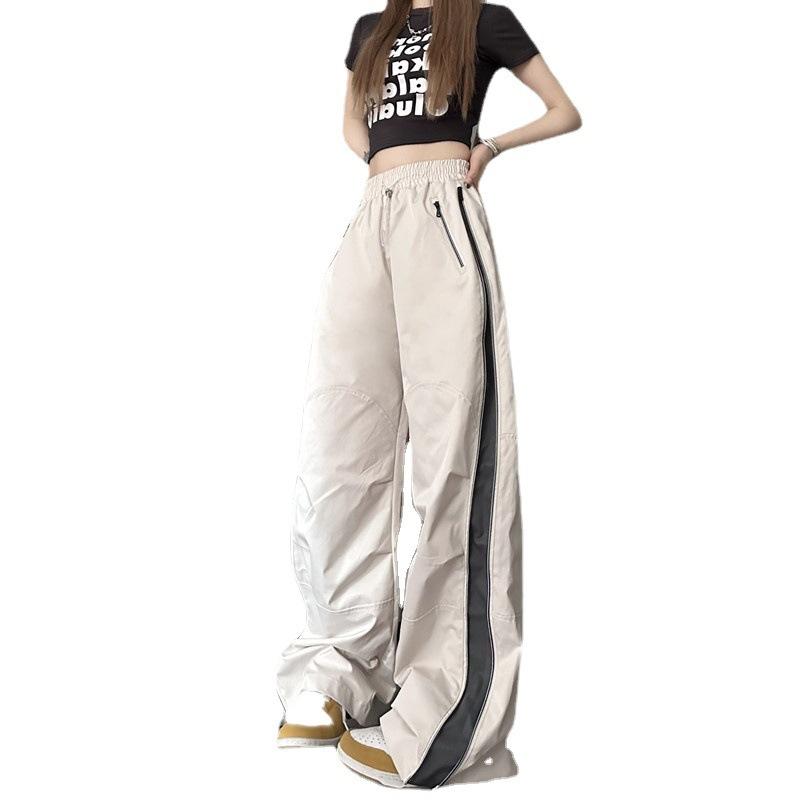Women's Casual Straight Sweatpants Loose Lace-Up Trousers Street Dance Sweatpants