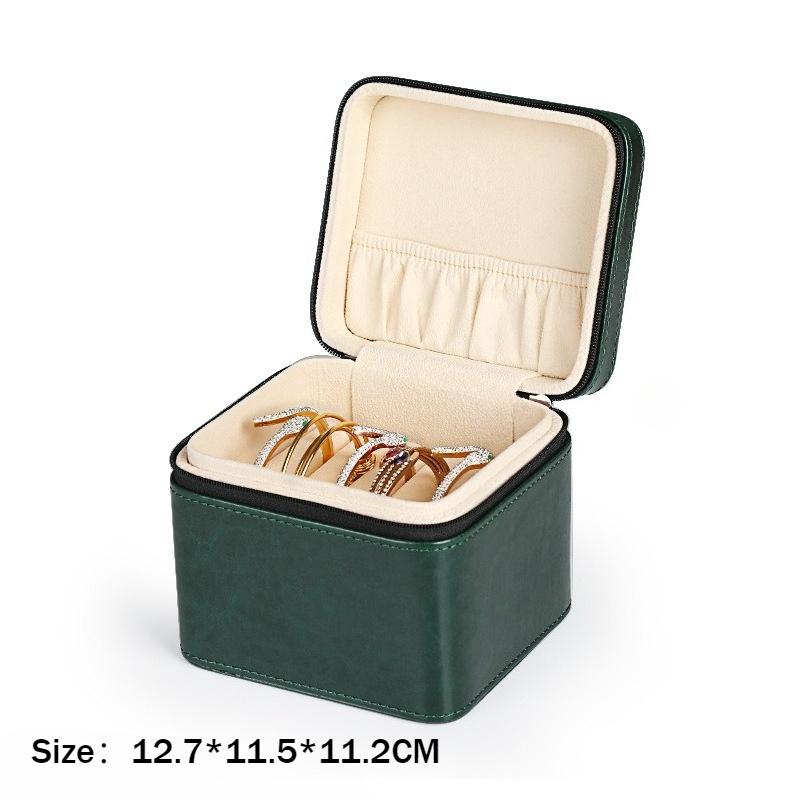

Leather Jewelry Trinket Box Bracelet Storage Protector Cases Rings Storages Boxes Jewellery Divided Compartment Organizer Case