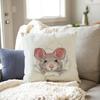 Cute Rat Face Pillowcase Cushion Cover Throw Pillow Animal Print Decor Gift for Bedroom Pet Rodent Home Decor Kawaii Design