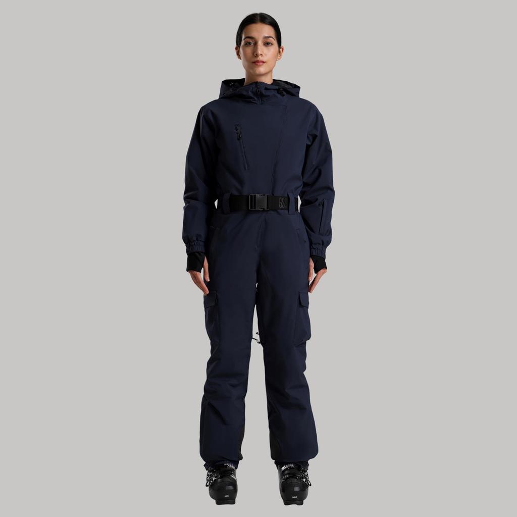 Traje de Esqui Profissional Impermeável para Mulheres com Dupla Camada - Conjunto Outdoor Espesso e Quente de Cor Sólida
