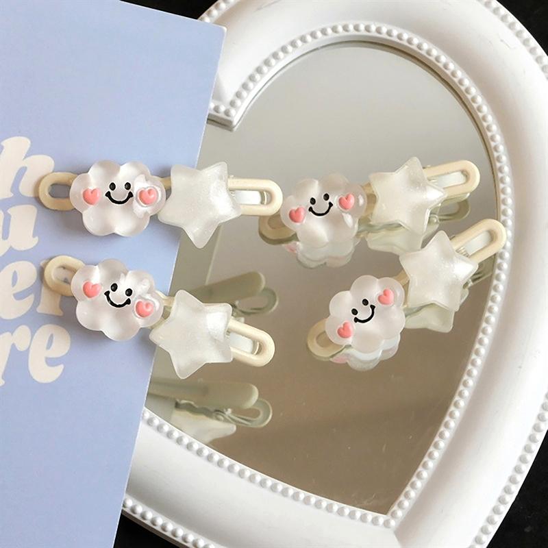1Pc Cute Cloud Hair Clip Star Duckbill Clip Sweet Girl Hair Pin Bangs Side Clip Woman Headwear Hair Accessories