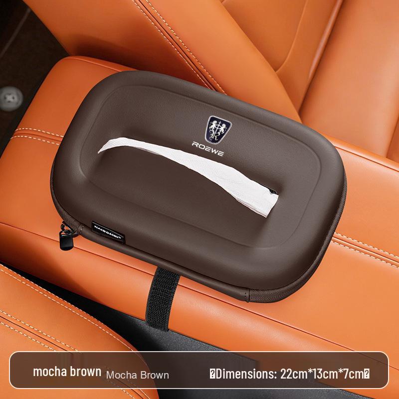 Boîte à mouchoirs de voiture compatible pour Xinrongwei D7/RX5/i5/RX8/RX9/RX3/Ei5 Tissus extractibles de console d'accoudoir