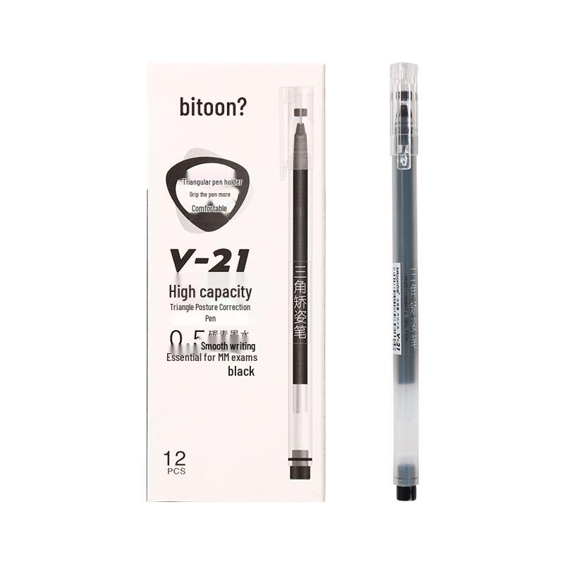 Baitong 0.5mm Triangle Correction Water Pen - Large Capacity Business Signature Pen