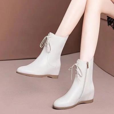 Round Toe Winter 2024 Ladies Mid Calf Shoes High Heels Elegant Heeled Women's Half Boots Quality Trend Work Cosplay Novelty Boot